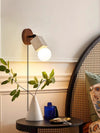 modern yellow travertine glass swing arm plug in wall light