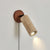 modern yellow travertine glass swing arm plug in wall light