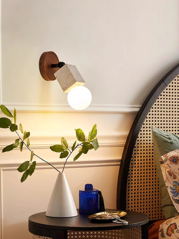 modern yellow travertine glass swing arm plug in wall light