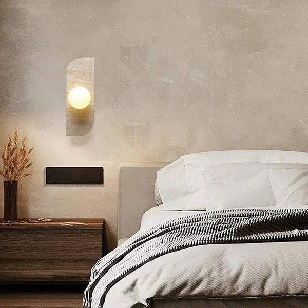 modern yellow travertine glass wall sconce 2