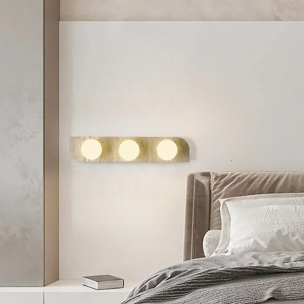 modern yellow travertine glass wall sconce 2