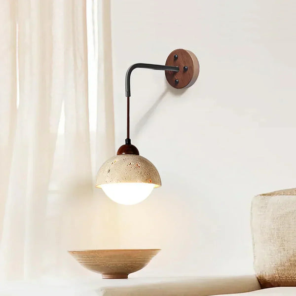 modern yellow travertine glass wall sconce 3