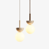 modern yellow travertine half bowl pendant light