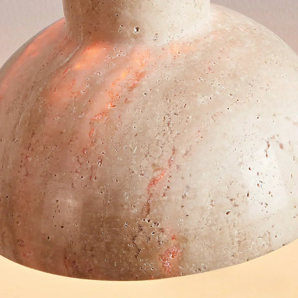 modern yellow travertine halo pendant light
