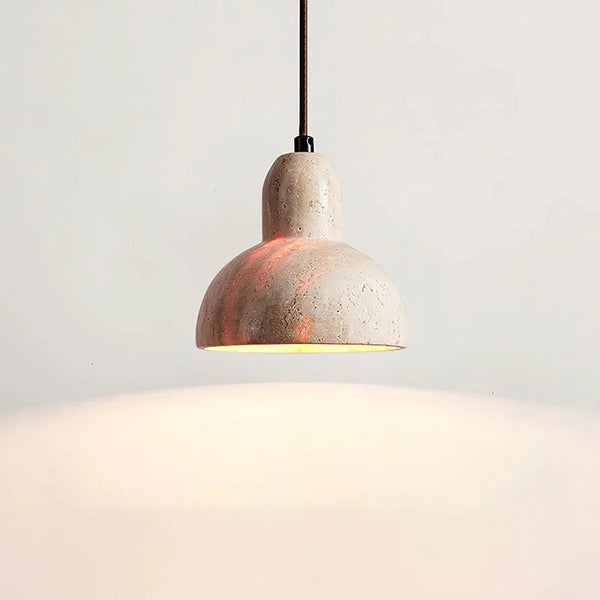 modern yellow travertine halo pendant light