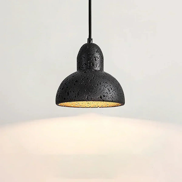 modern yellow travertine halo pendant light