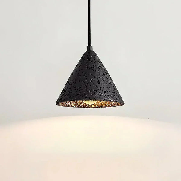 modern yellow travertine halo pendant light
