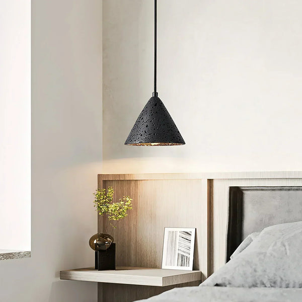 modern yellow travertine halo pendant light