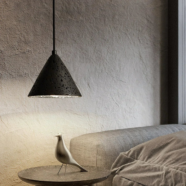 modern yellow travertine halo pendant light
