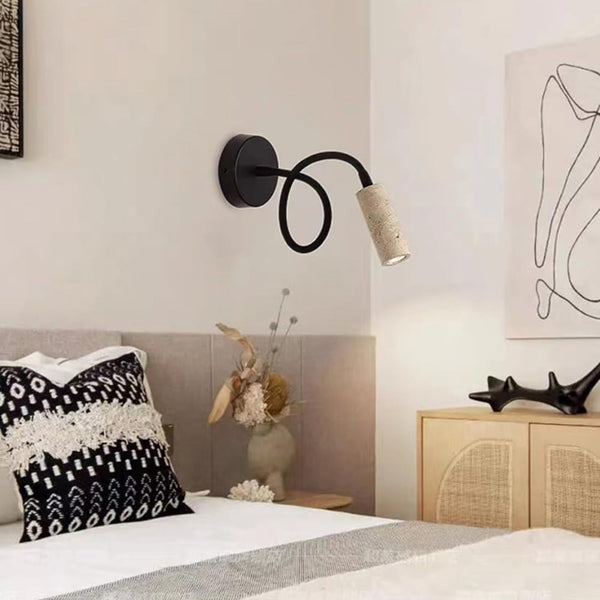 modern yellow travertine iron adjustable wall light