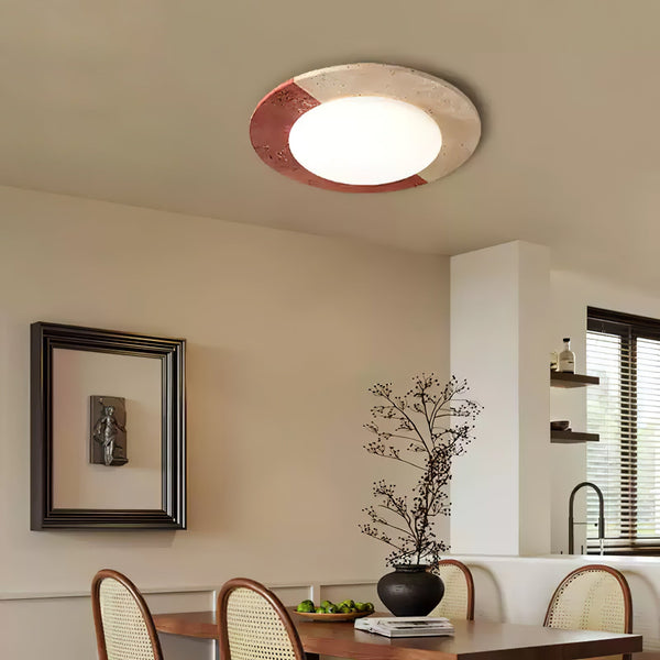 modern yellow travertine led flush mount ceiling light 2