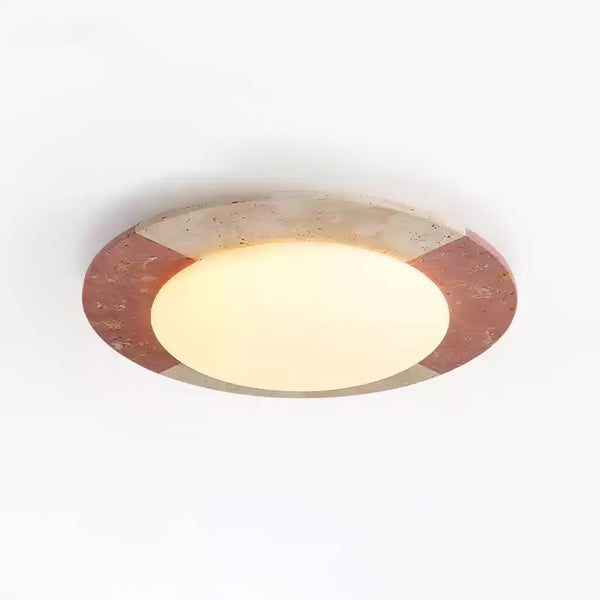 modern yellow travertine led flush mount ceiling light 2