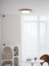 modern yellow travertine led flush mount ceiling light 2