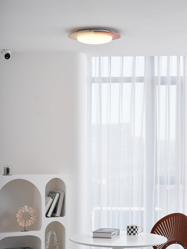 modern yellow travertine led flush mount ceiling light 2