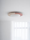 modern yellow travertine led flush mount ceiling light 2