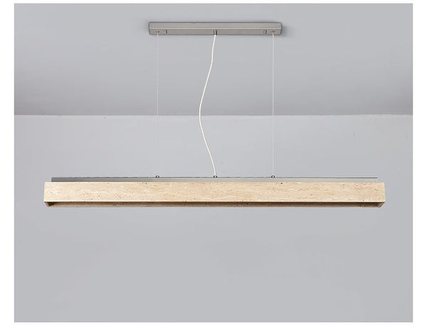 modern yellow travertine linear led pendant light