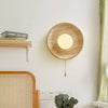 modern yellow travertine lunar eclipse wall sconce