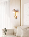 modern yellow travertine opal glass wall lamp