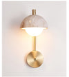 modern yellow travertine opal glass wall lamp