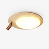 modern yellow travertine oval flush mount ceiling light