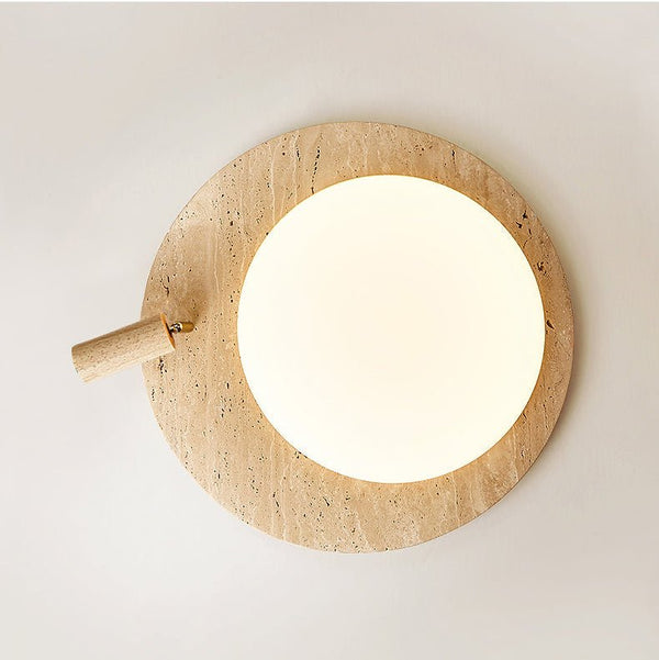 modern yellow travertine oval flush mount ceiling light