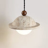 modern yellow travertine saucer pendant light
