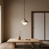 modern yellow travertine saucer pendant light