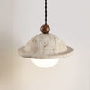 modern yellow travertine saucer pendant light