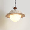 modern yellow travertine saucer pendant light
