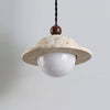 modern yellow travertine saucer pendant light
