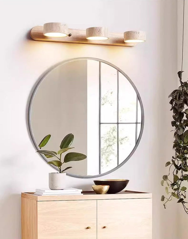 modern yellow travertine solid wood led wall lamp