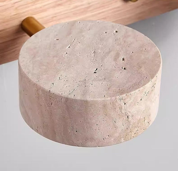 modern yellow travertine solid wood led wall lamp