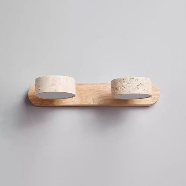 modern yellow travertine solid wood led wall lamp
