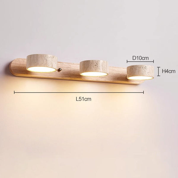 modern yellow travertine solid wood led wall lamp