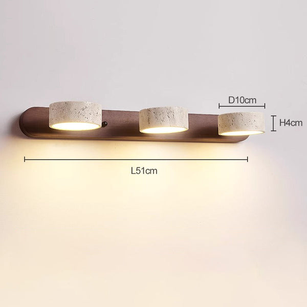 modern yellow travertine solid wood led wall lamp