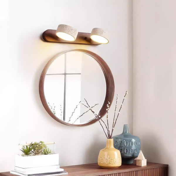 modern yellow travertine solid wood led wall lamp