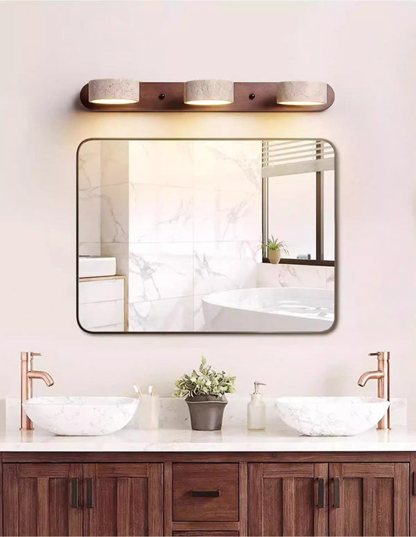 modern yellow travertine solid wood led wall lamp