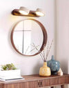 modern yellow travertine solid wood led wall lamp