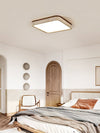 modern yellow travertine square flush mount ceiling light