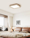 modern yellow travertine square flush mount ceiling light