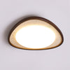 modern yellow travertine walnut flush mount ceiling light
