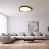 modern yellow travertine walnut flush mount ceiling light