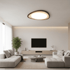 modern yellow travertine walnut flush mount ceiling light