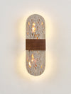 modern yellow travertine walnut led wall sconce 3