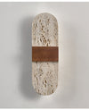modern yellow travertine walnut led wall sconce 3