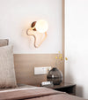 modern yellow travertine walnut serpentine wall sconce