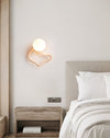 modern yellow travertine walnut serpentine wall sconce