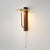 modern yellow travertine walnut wood arc wall lamp