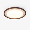 modern yellow travertine walnut wood led flush mount ceiling light