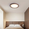 modern yellow travertine walnut wood led flush mount ceiling light